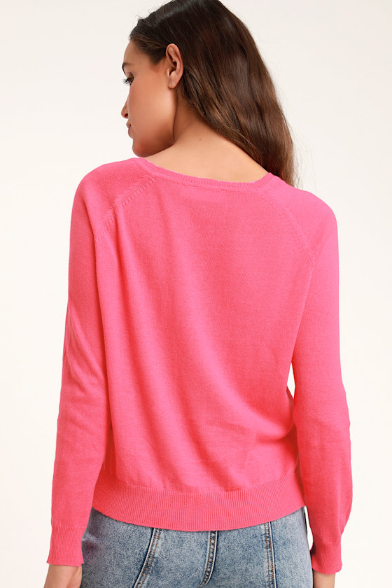 Betsy Lou Pink Long Sleeve Knit Sweater 3