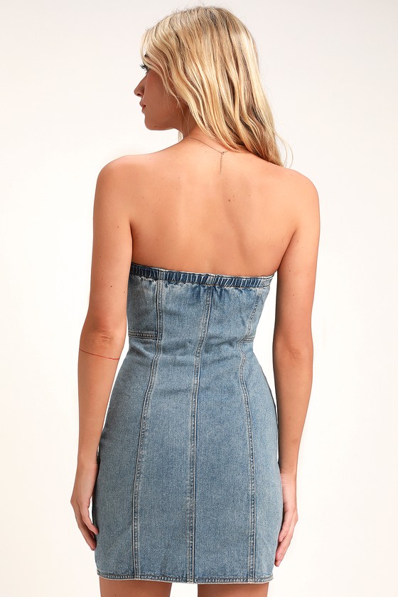 denim strapless