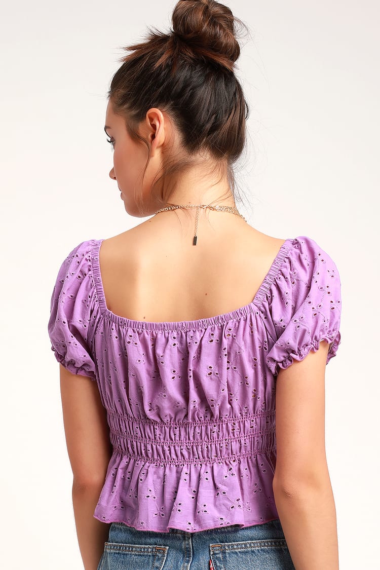 Tell Me Why Ruffled Puff Sleeve Top - Lavender - FINAL SALE