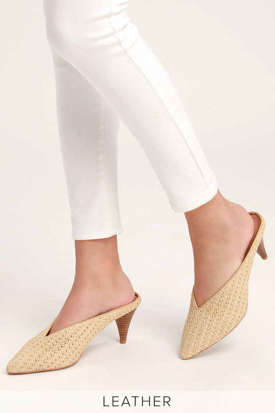 LYMPIA MULE WHITE MIX BROWN RAFFIA PERU BROWN LOGO