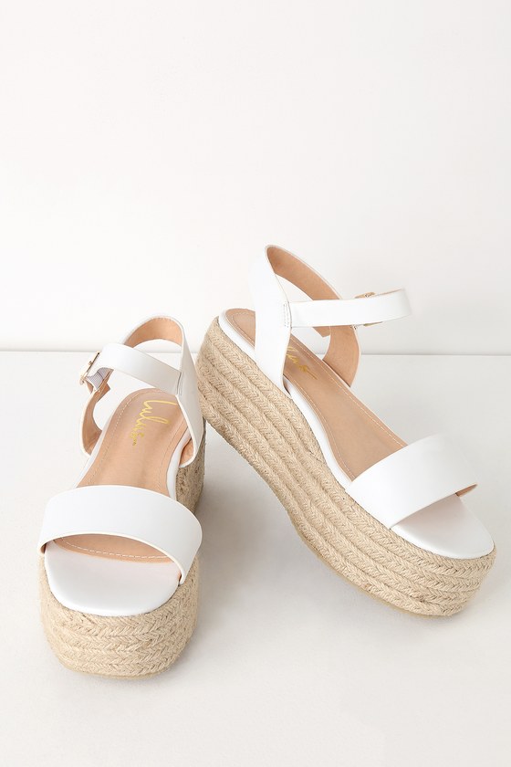 white espadrille flatform