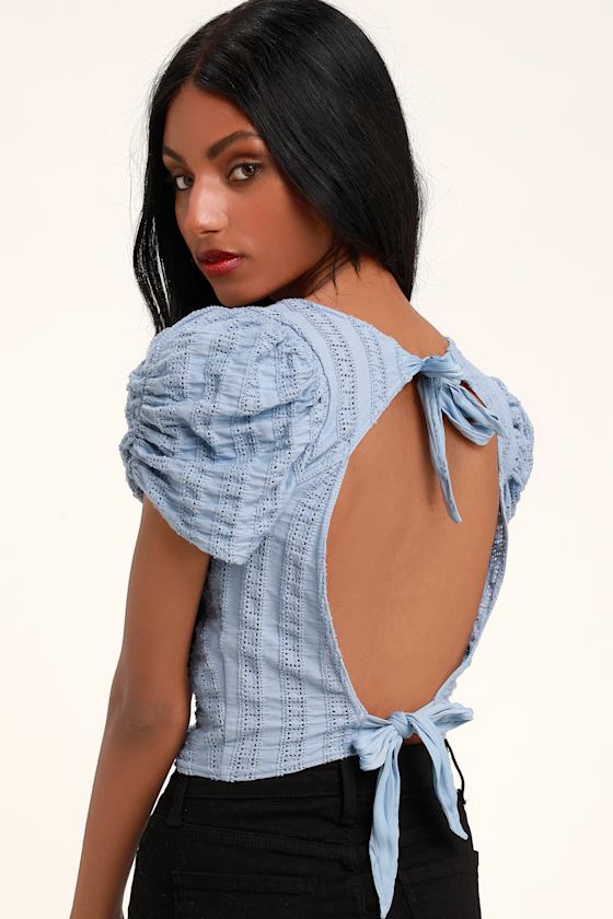 Star Struck Light Blue Tie-Back Tee 4