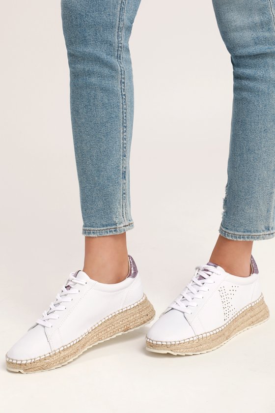 white platform espadrille sneakers