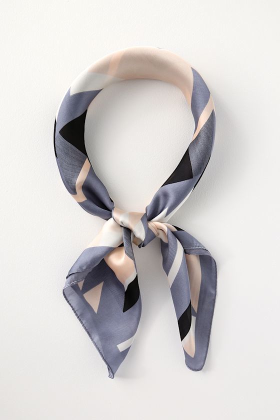 Diana Blue Print Multi Handkerchief Scarf 1