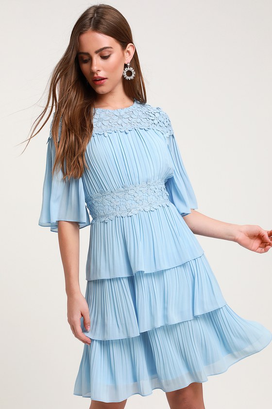 lace and pleated dress