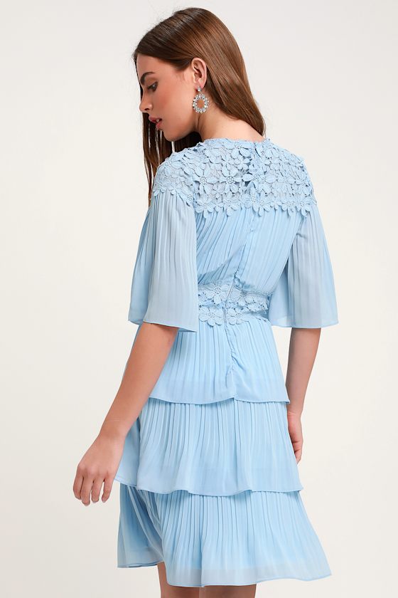 Westwind Light Blue Lace Pleated Dress 2
