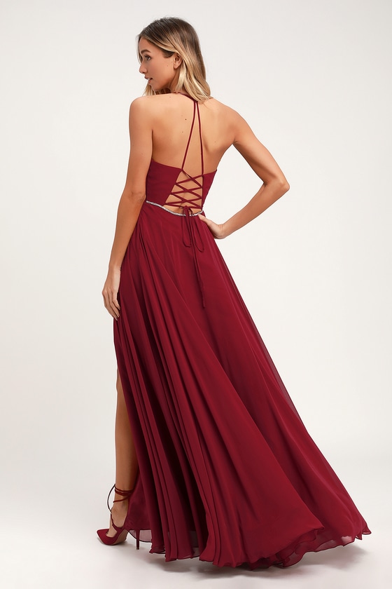 wine colored maxi