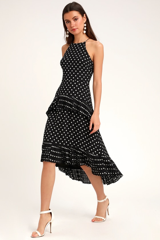 Polka Dot Dresses | Shop Spotty Dresses | PrettyLittleThing Black and white polka dot midi dress casual eaton centre