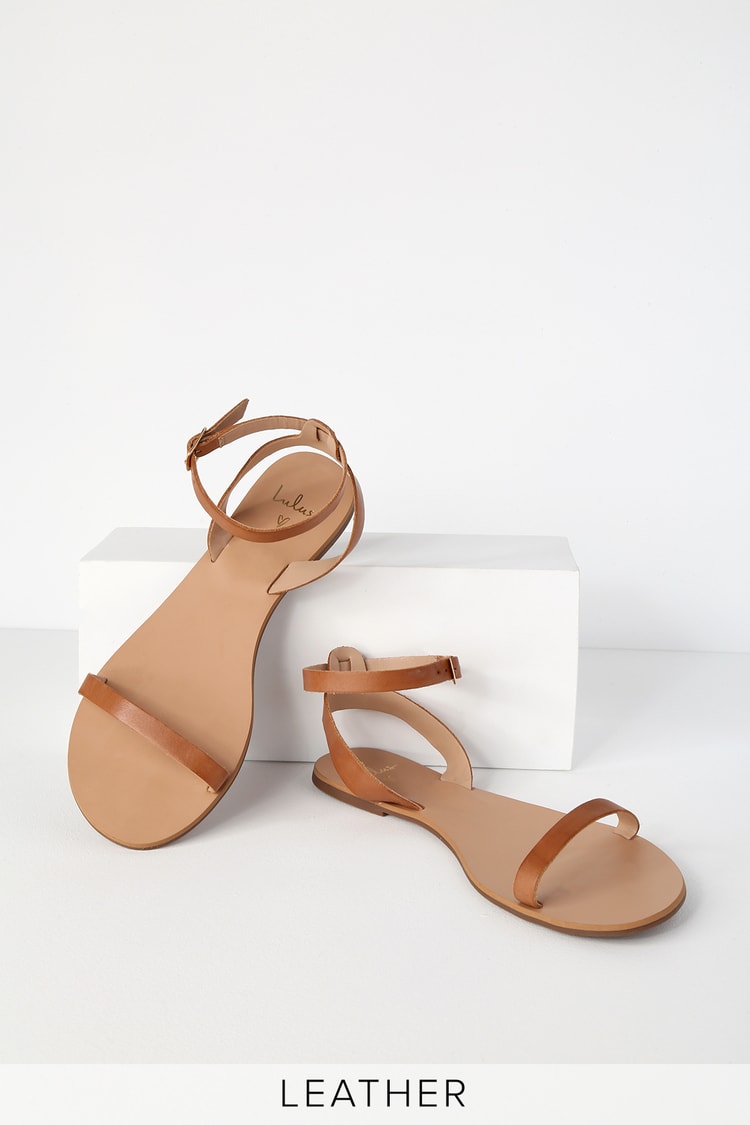 I wear clothes longitude Murmuring Lulus Colette - Cognac Nappa Leather Sandals - Ankle Strap Shoes