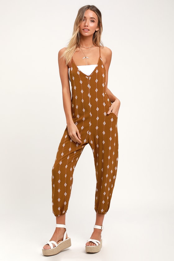 tan jumpsuit
