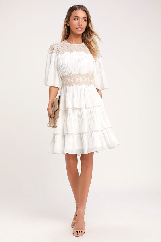 Westwind White Lace Pleated Dress 3