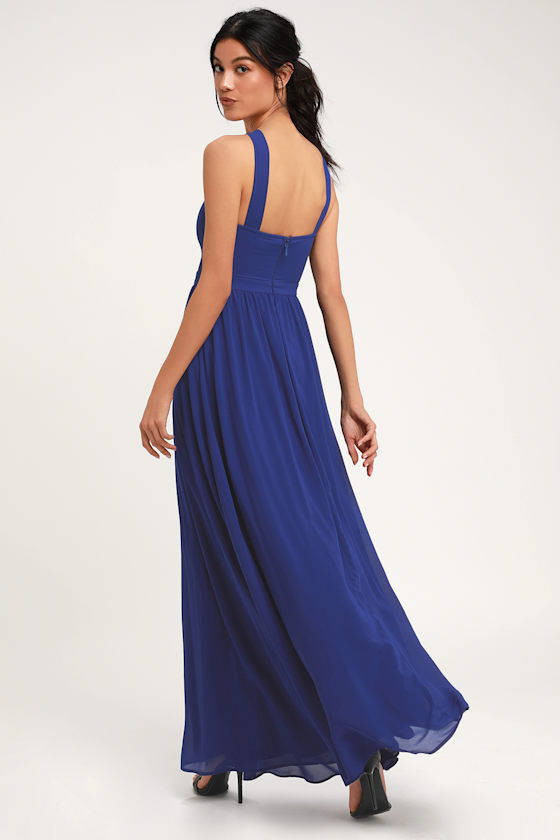 Air of Romance Royal Blue Maxi Dress 3