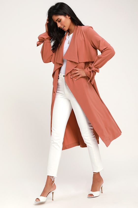 Charlotte Mauve Long Sleeve Trench Coat 2