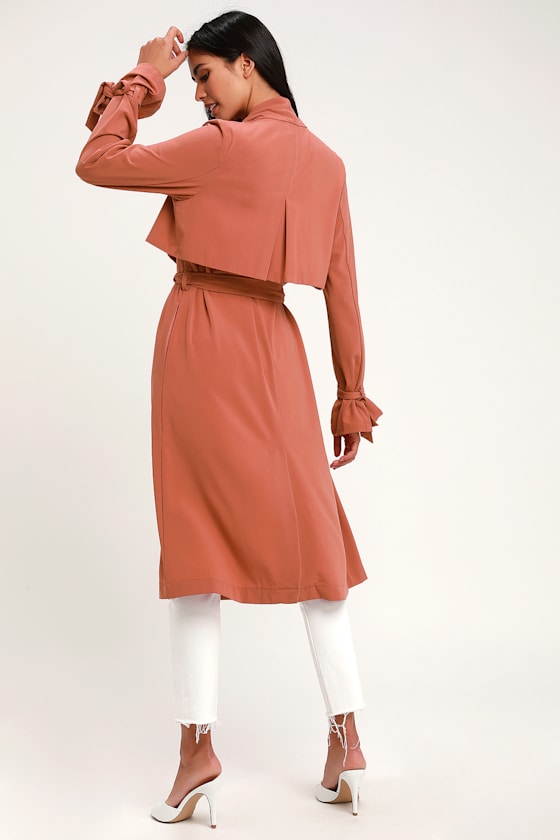 Charlotte Mauve Long Sleeve Trench Coat 3