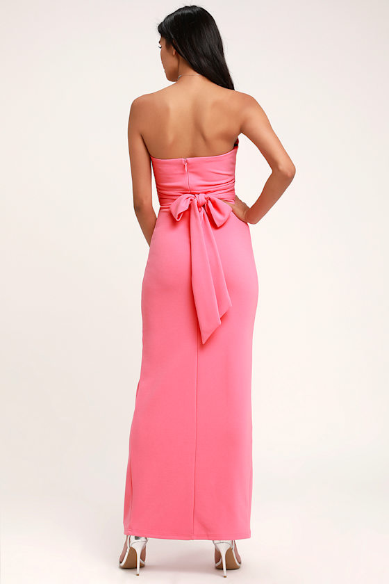 Own the Night Light Pink Strapless Maxi Dress 3