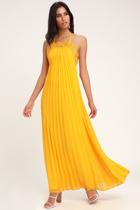 golden yellow maxi dress