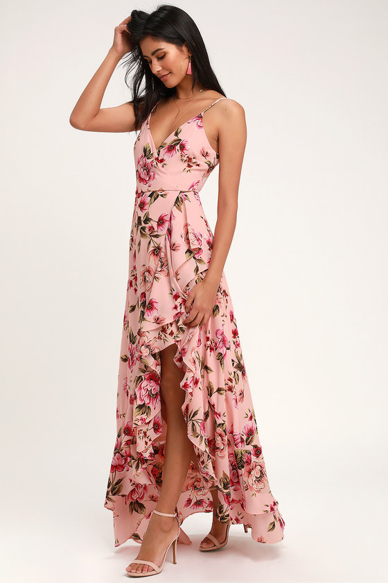 Pretty Pink Floral Print Dress - Blush Pink Tiered Ruffle Dress