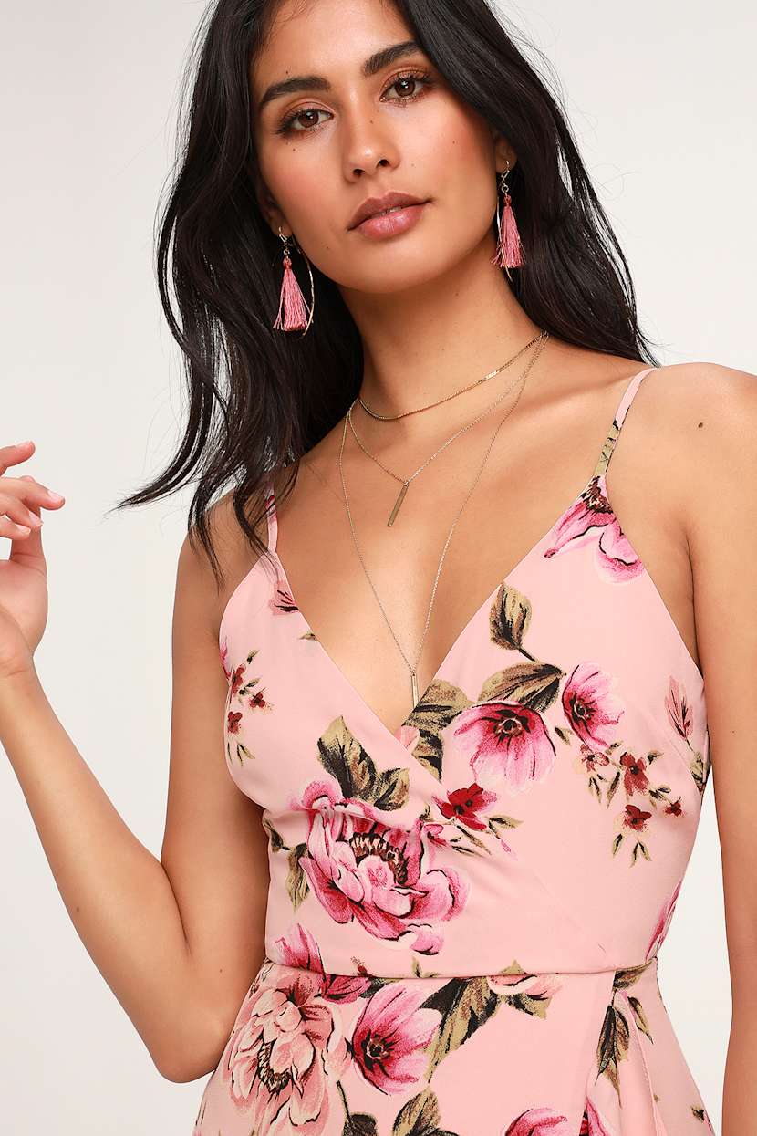 bodacious bella blush pink floral print maxi dress Blossom Belle Maxi Dress Plum