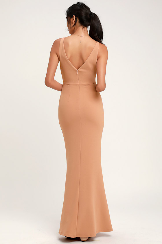 silver and nude dress
