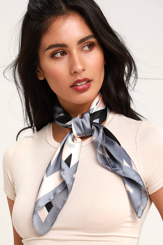 Diana Blue Multi Print Handkerchief Scarf 4