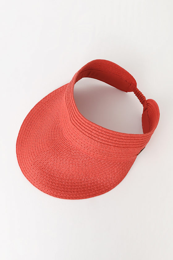 Billabong Not Now Red Straw Visor Sun Hat No Boundaries Straw Visor, Women main image 2
