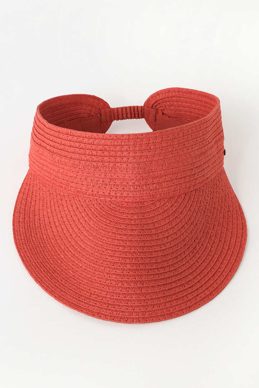 Billabong Not Now Red Straw Visor Sun Hat No Boundaries Straw Visor, Women main image 4