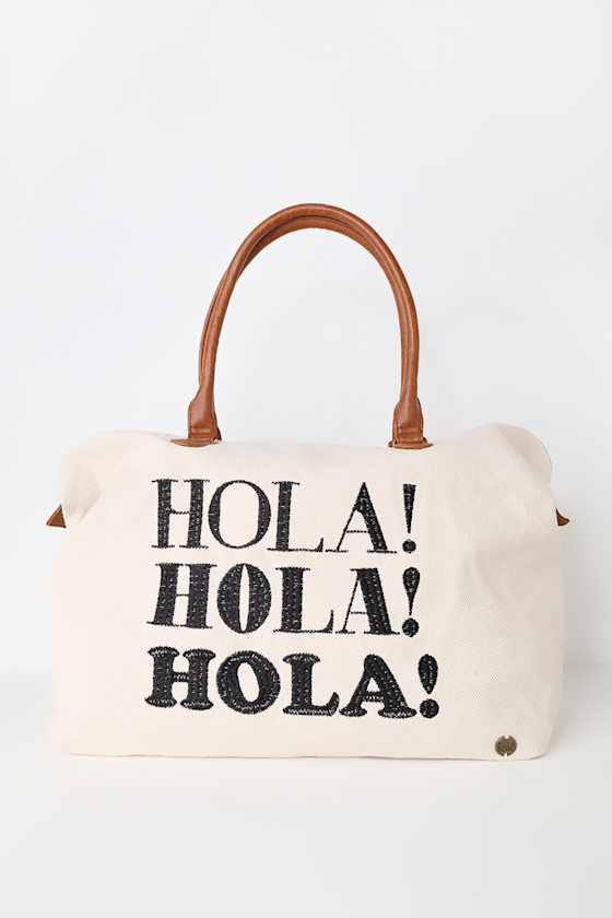 Bali Bliss Cream Canvas Weekender Bag 1