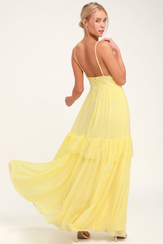 Dream About Me Yellow Lace Maxi Dress 4