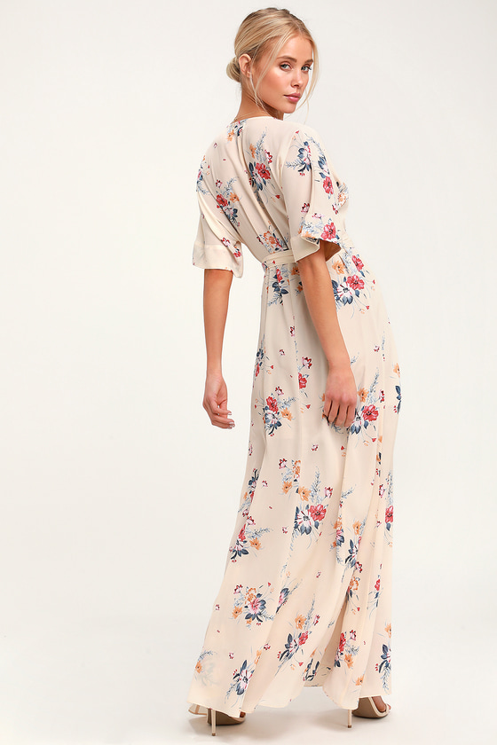 lulus cream floral dress