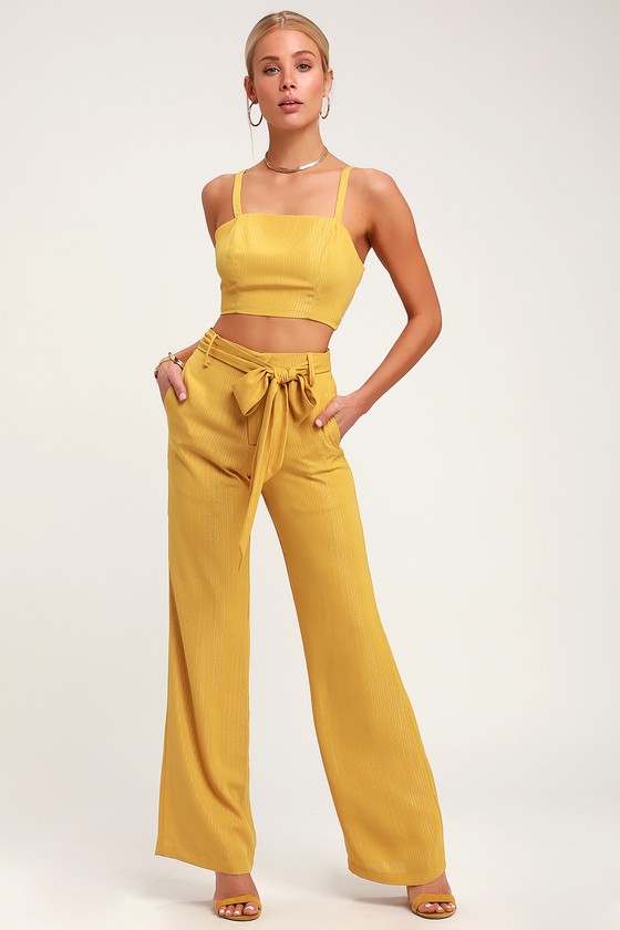 Cute Yellow Pants - Pinstriped Yellow Pants - Yellow Trousers - Lulus