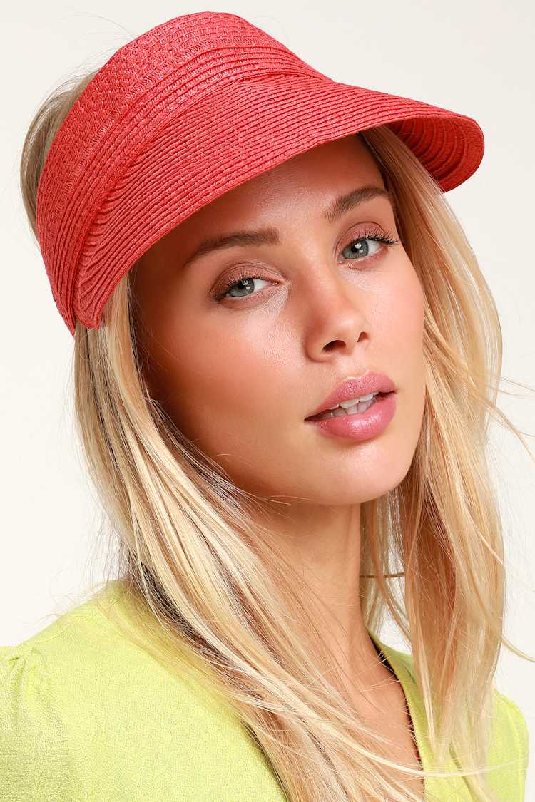 Billabong Not Now Red Straw Visor Sun Hat No Boundaries Straw Visor, Women main image 3