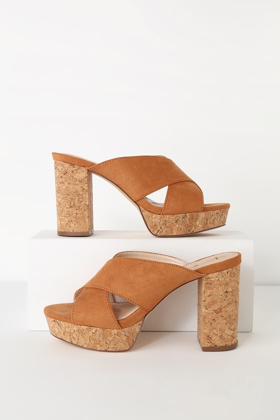 cork platform heels
