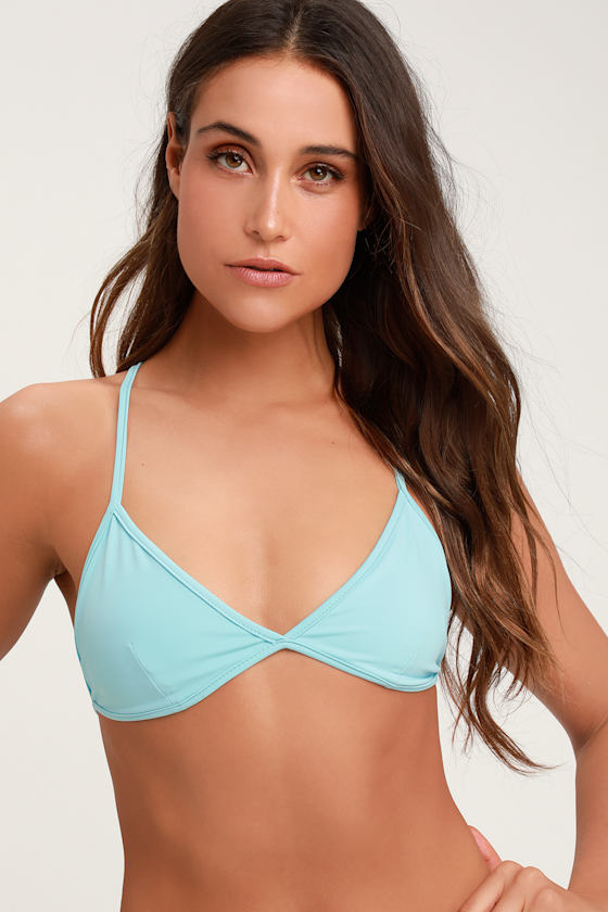Izzy Light Blue Triangle Bikini Top 1
