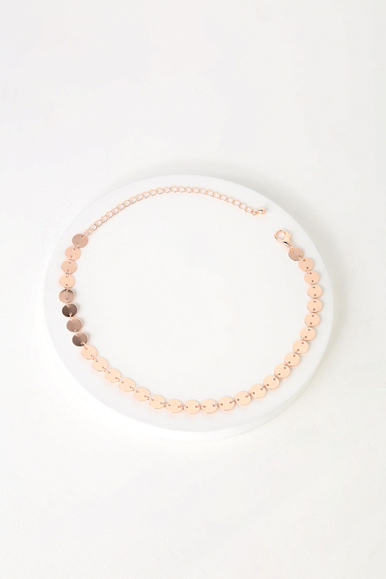 Never Let You Go Rose Gold Choker Necklace 2
