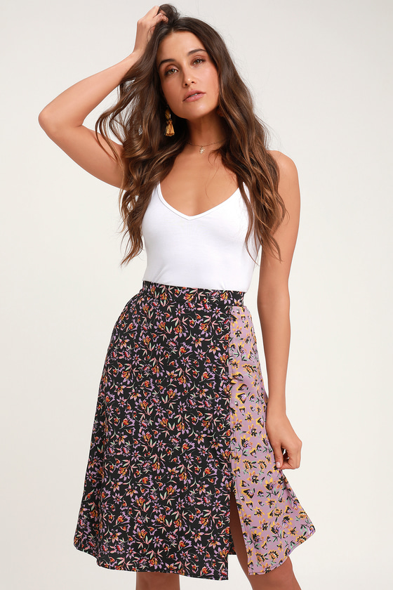 lulus floral skirt