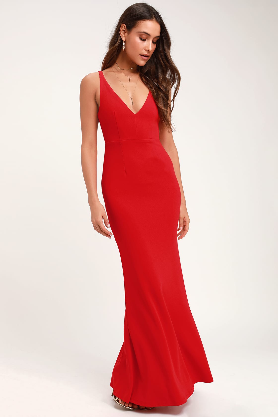 Melora Red Sleeveless Maxi Dress