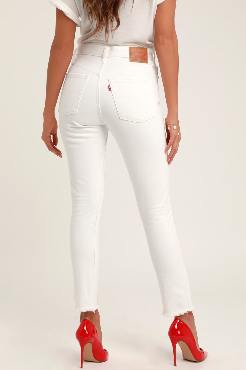 Levi's 501 Skinny - White Skinny Jeans - White High Rise Jeans - Lulus