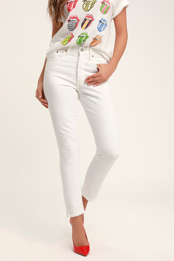 パンツ Hand Embroidery LEVI'S 501 WHITE Hand Embroidery LEVI'S 501 WHITE - メルカリ