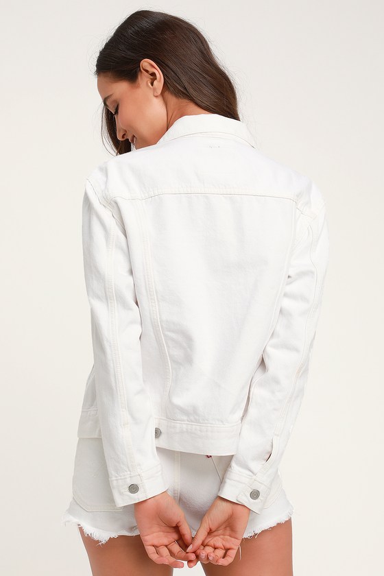 levi's ex boyfriend trucker jacket white