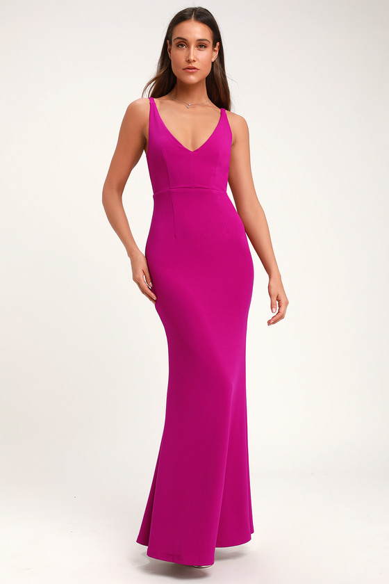 magenta maxi dress