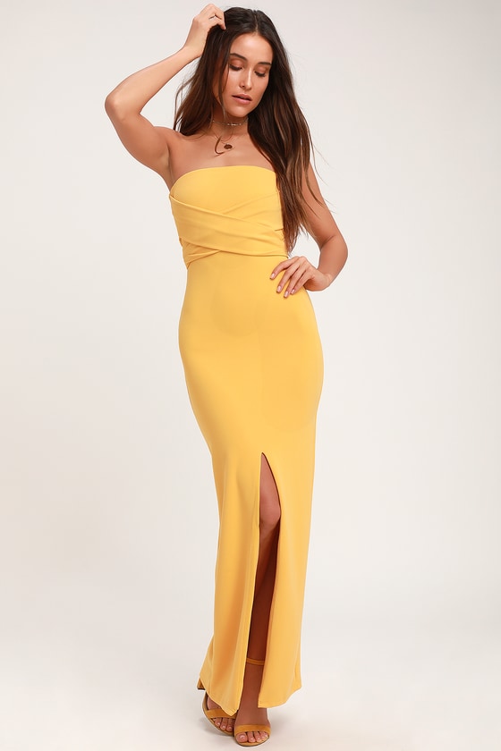 golden yellow maxi dress