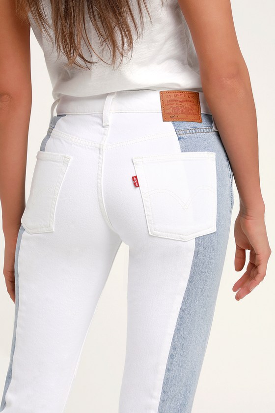 levi white cropped jeans