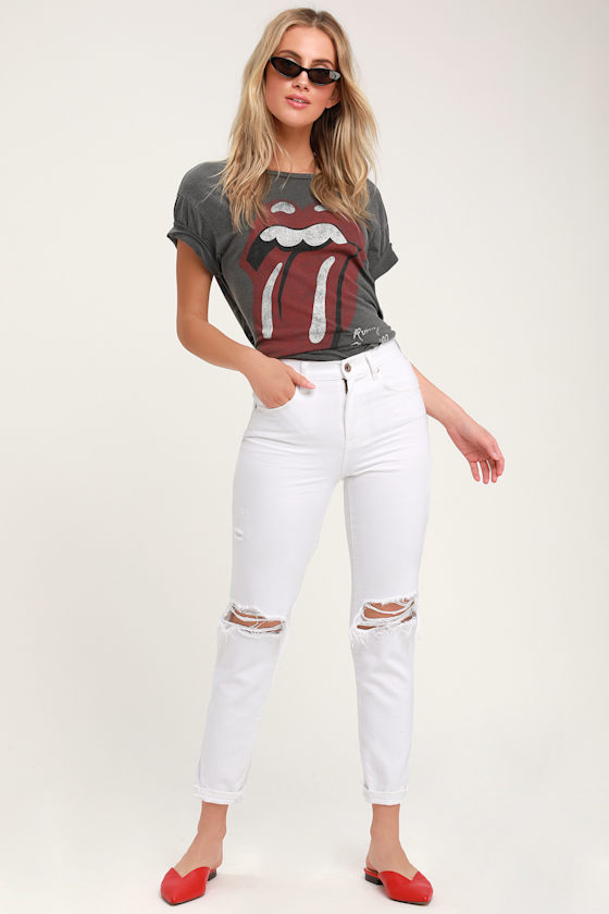 Presley 90's Roller White Distressed Jeans 1