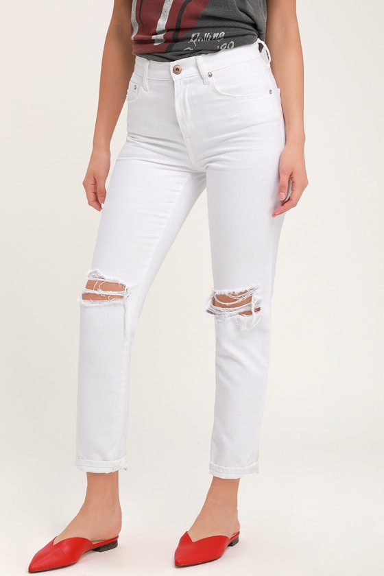 distressed jeans white
