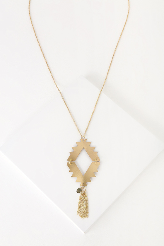 Rising Sun Brushed Gold Necklace 1