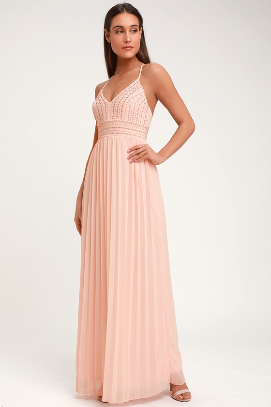 lulus blush pink maxi dress