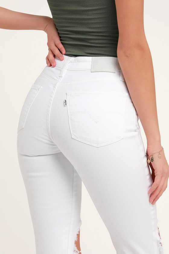 levi's 721 high rise distressed skinny jeans