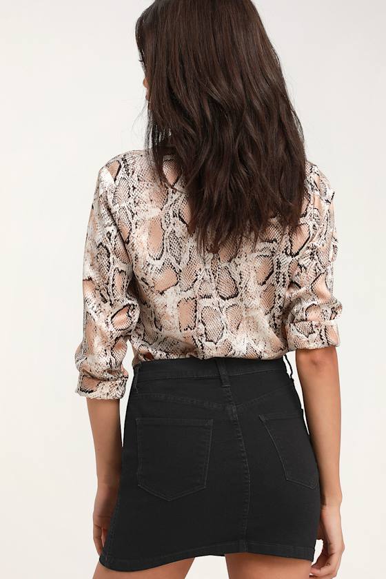 Teagan Black Denim Mini Skirt 5