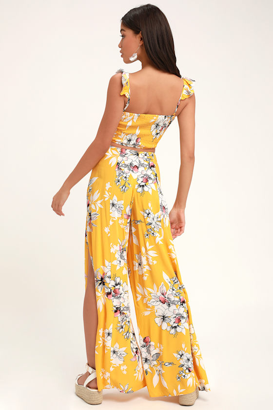 All Abloom Yellow Floral Print Two-Piece Jumpsuit 4