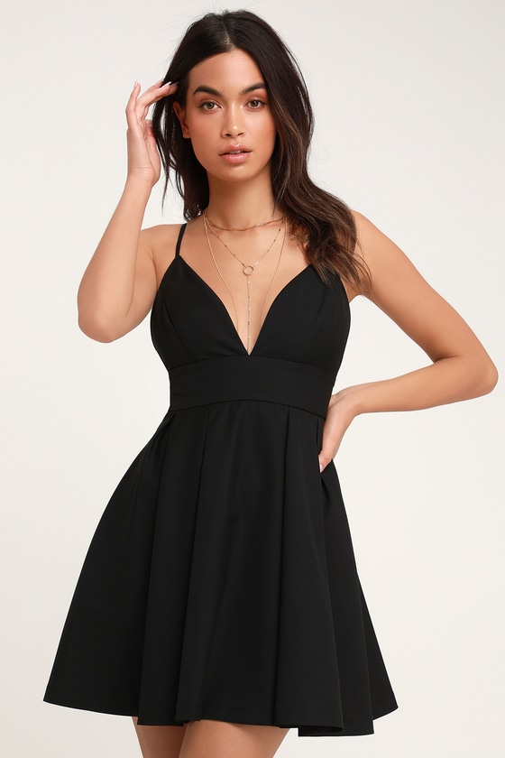 Cute Black Dress - Skater Dress - Sleeveless Dress - LBD - Dress - Lulus